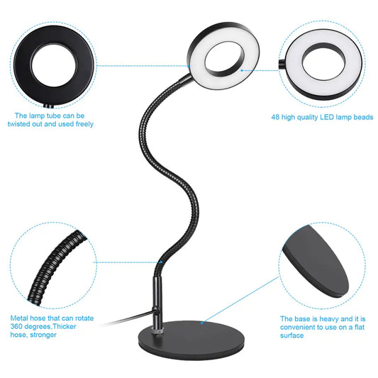 Adjustable Lamp for Video Calls with 3 Light Modes & Dimming