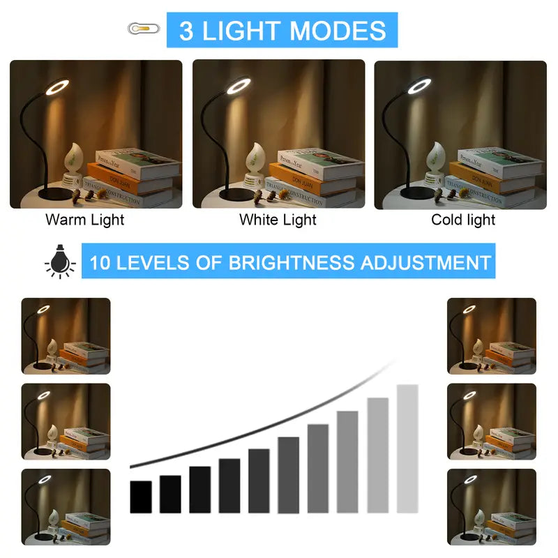 Adjustable Lamp for Video Calls with 3 Light Modes & Dimming