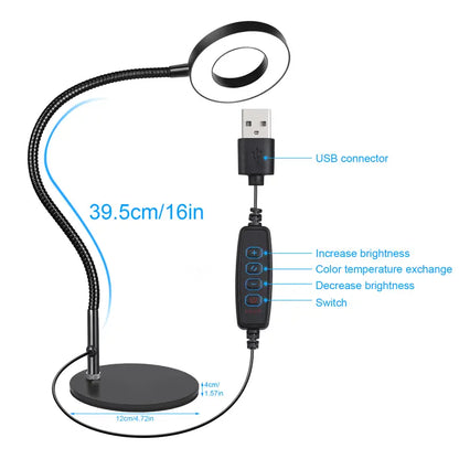 Adjustable Lamp for Video Calls with 3 Light Modes & Dimming